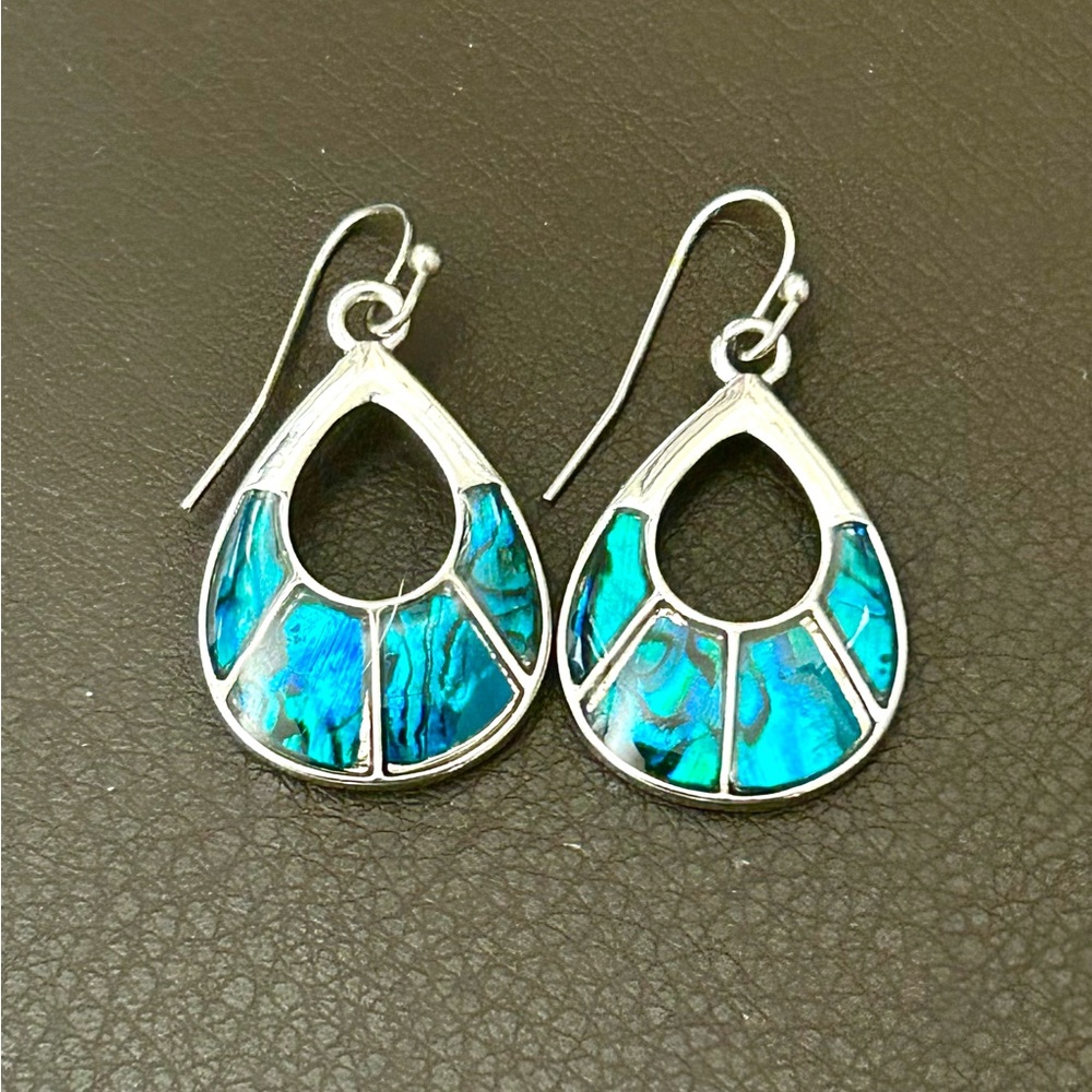 Silver and Abalone Shell Earrings